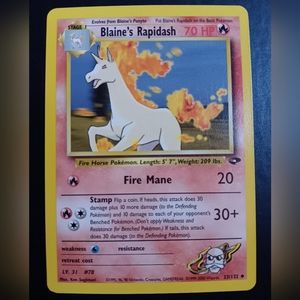 Blaine's Rapidash Pokemon Card - Gym Challenge - NO. 33/132 Uncommon Non-Holo